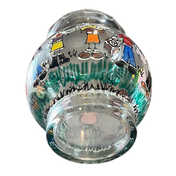 Clear Ivy Bowl Ruffled Hand Painted Vase "MANY HANDS, MANY MINDS... ONE GOD" NEW - Picture 6 of 6